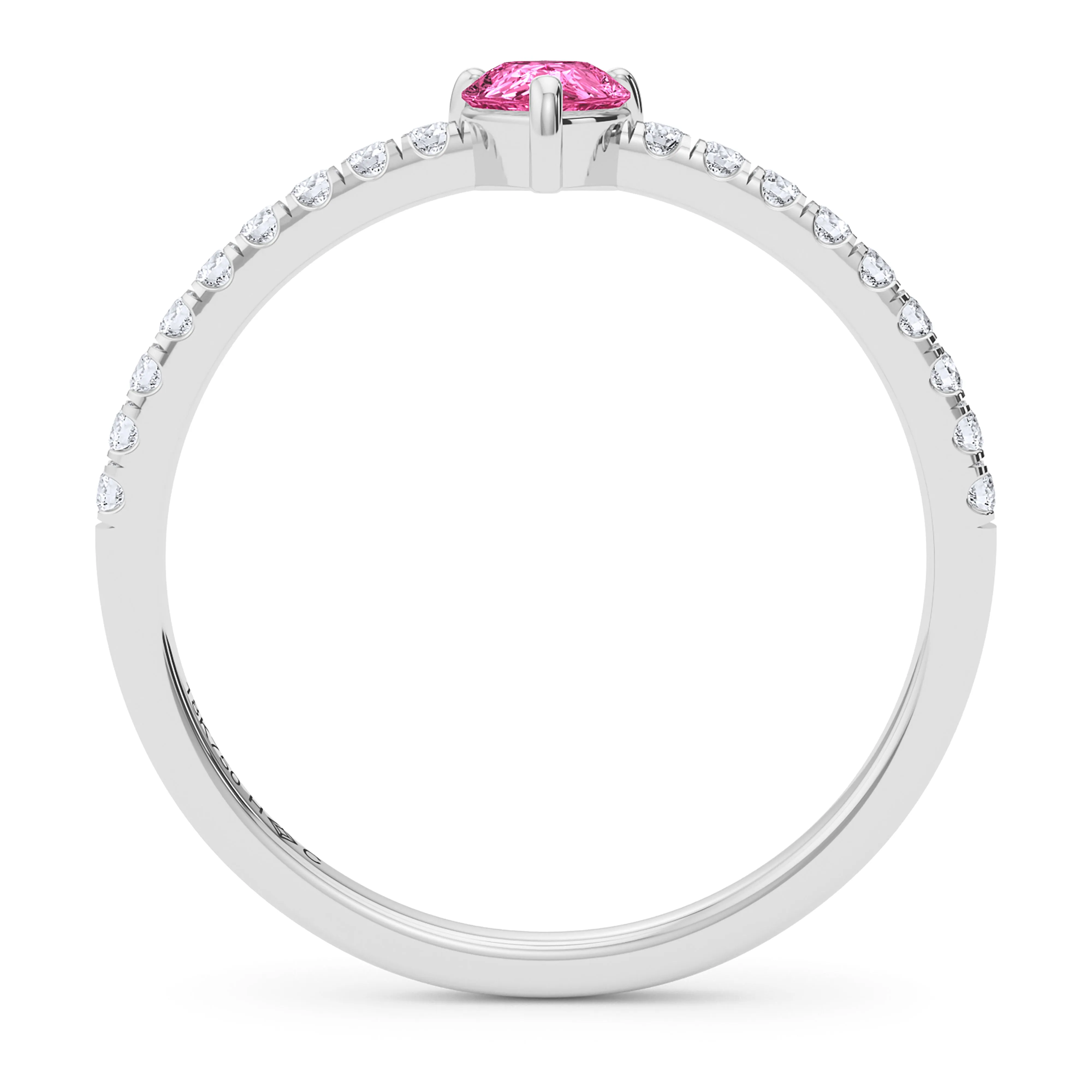 Pear Birthstone and Pave Lab Grown Diamond Ring