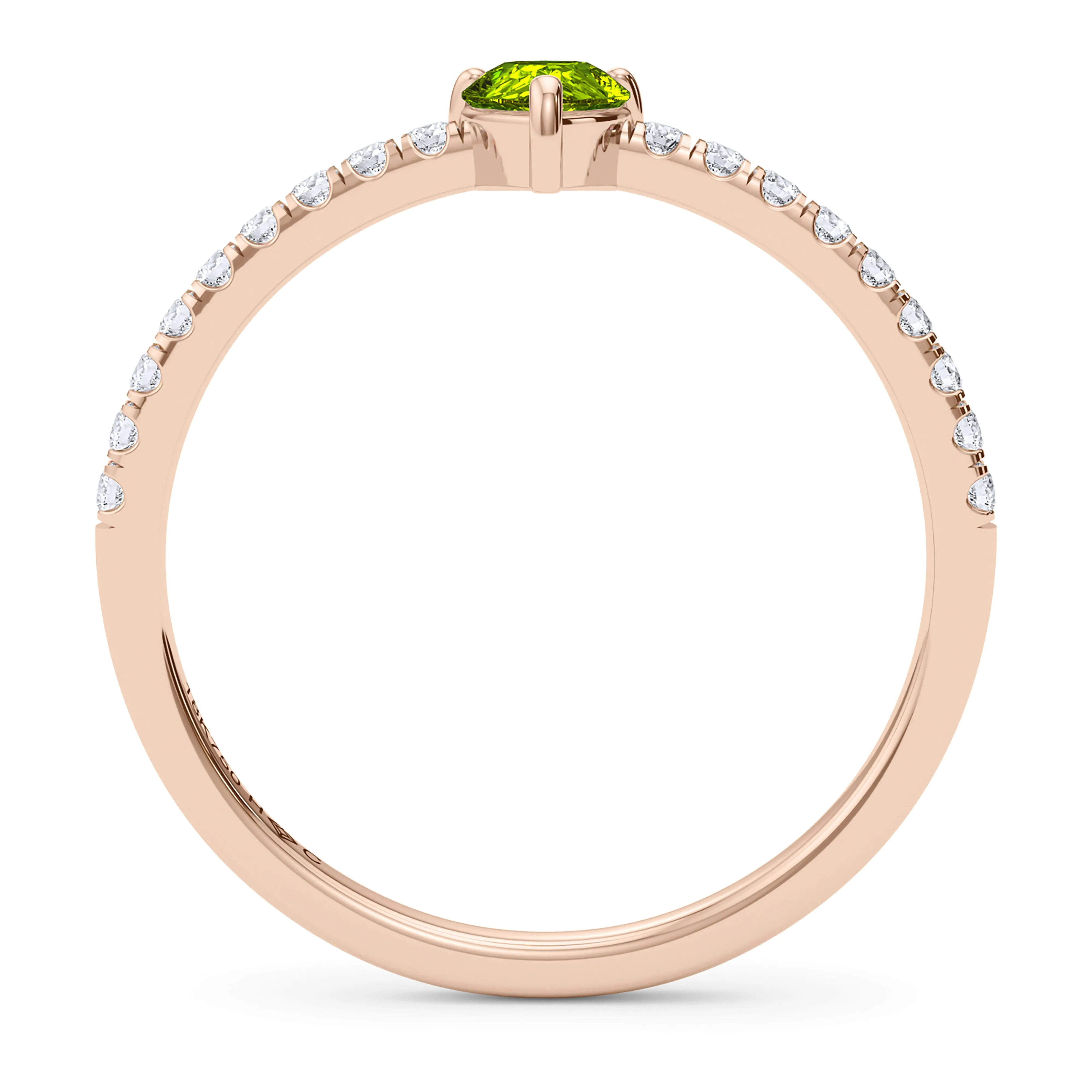 Pear Birthstone and Pave Lab Grown Diamond Ring