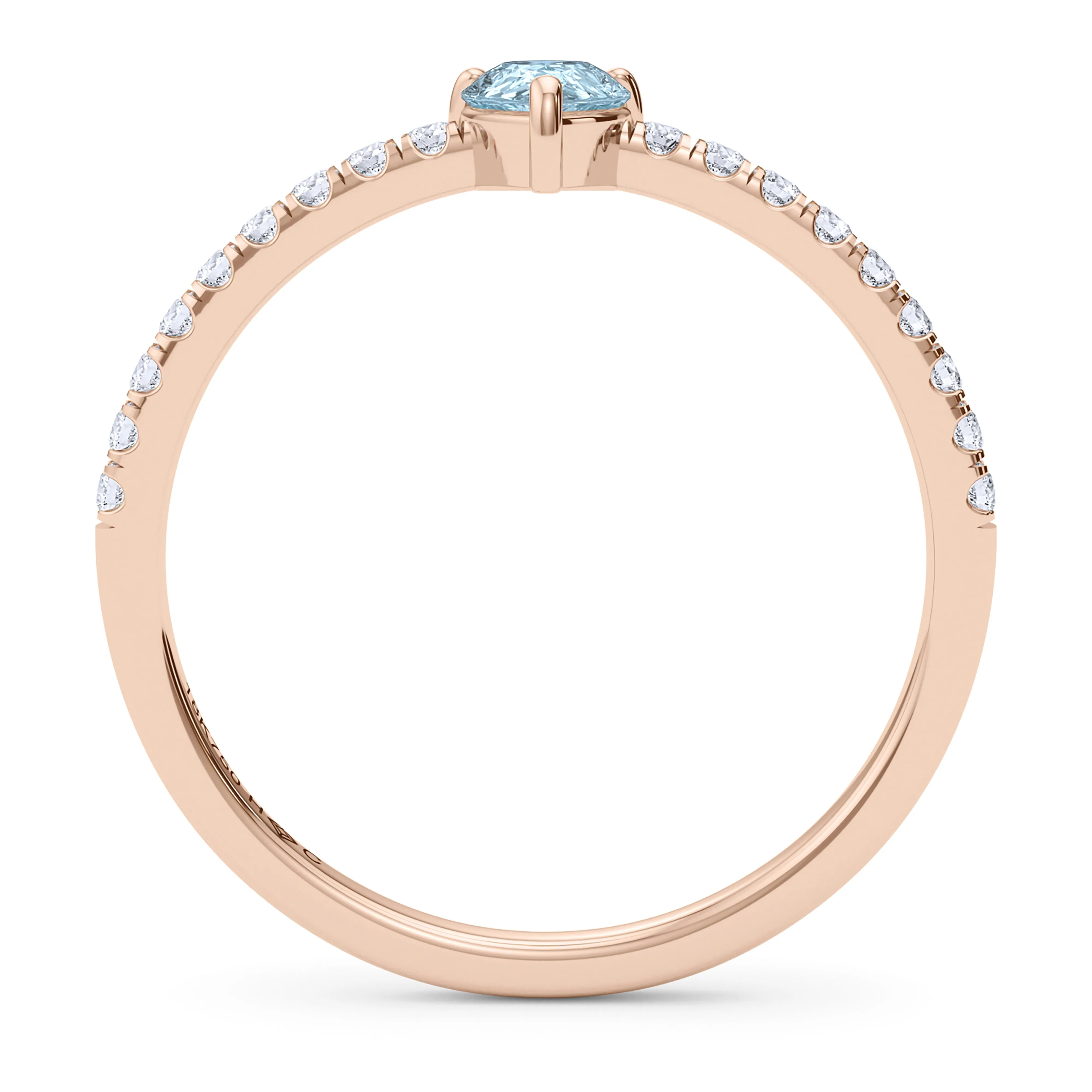 Pear Birthstone and Pave Lab Grown Diamond Ring