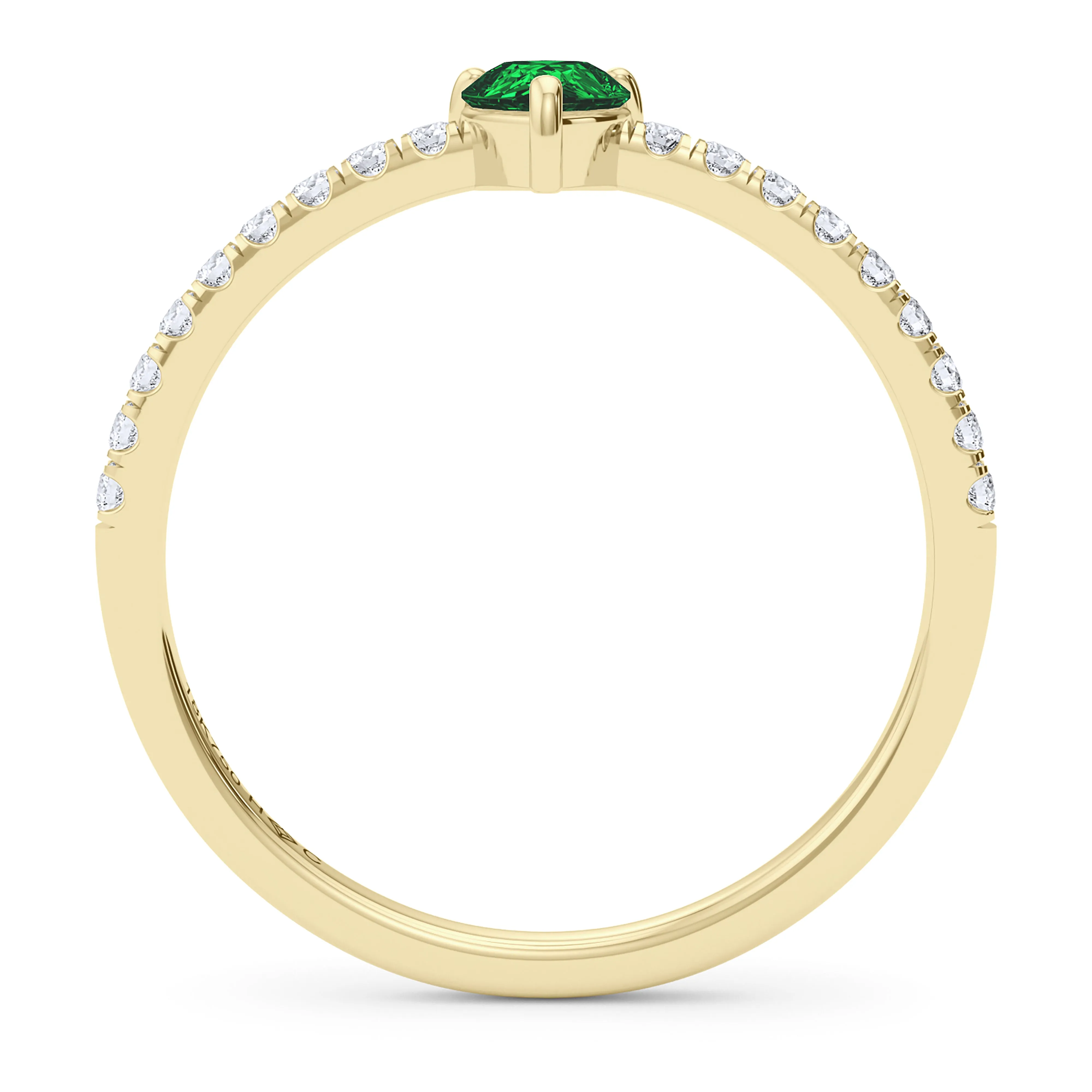 Pear Birthstone and Pave Lab Grown Diamond Ring