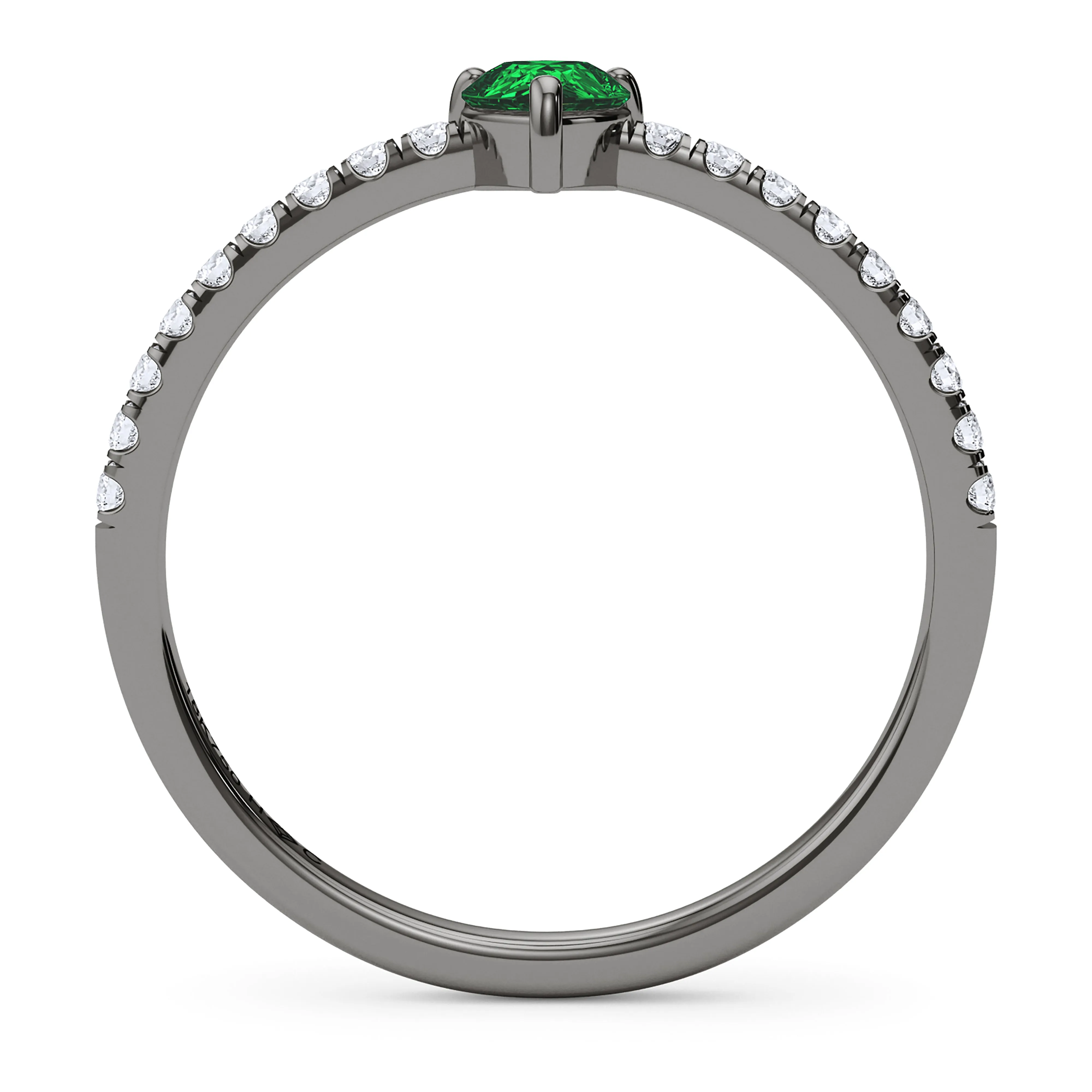Pear Birthstone and Pave Lab Grown Diamond Ring