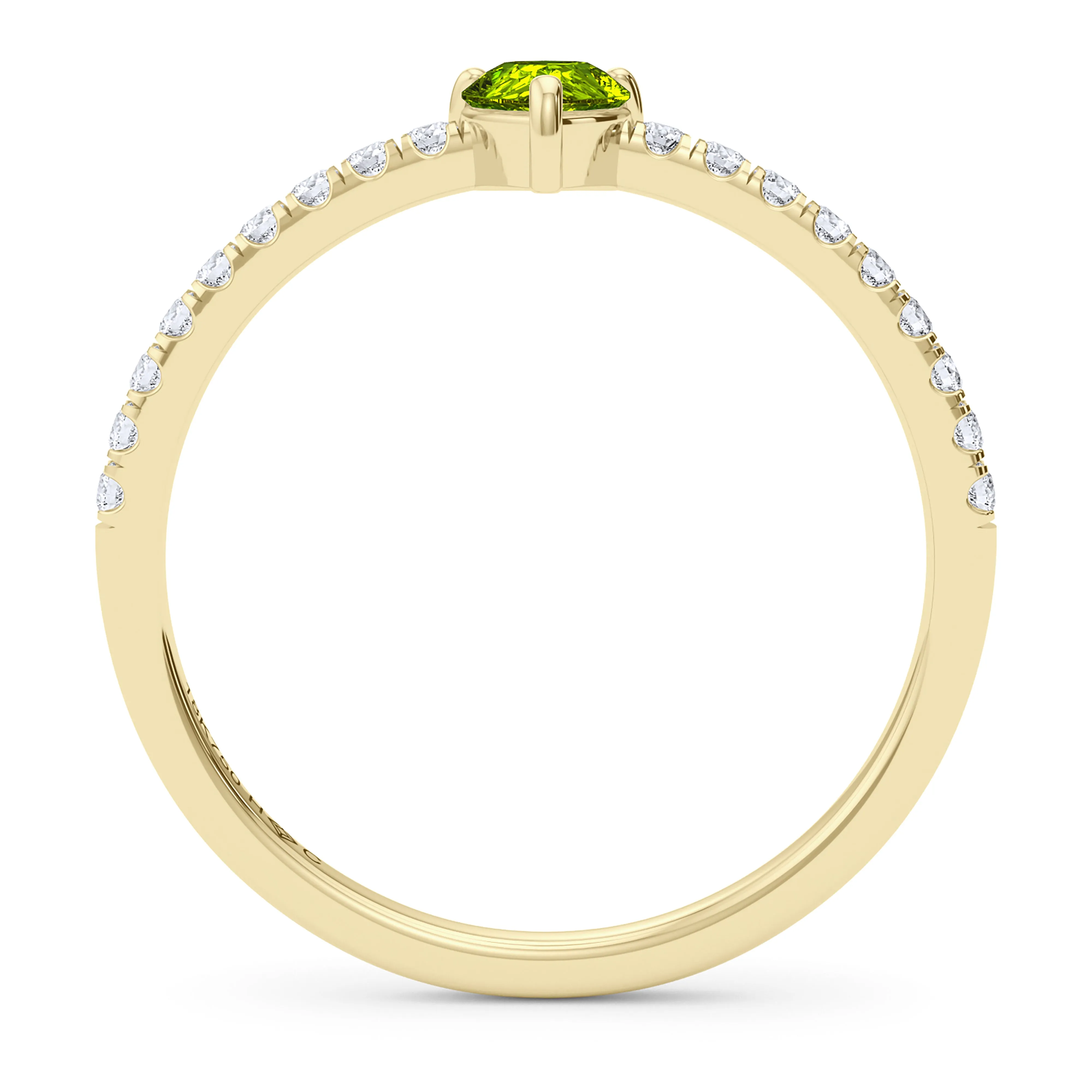 Pear Birthstone and Pave Lab Grown Diamond Ring