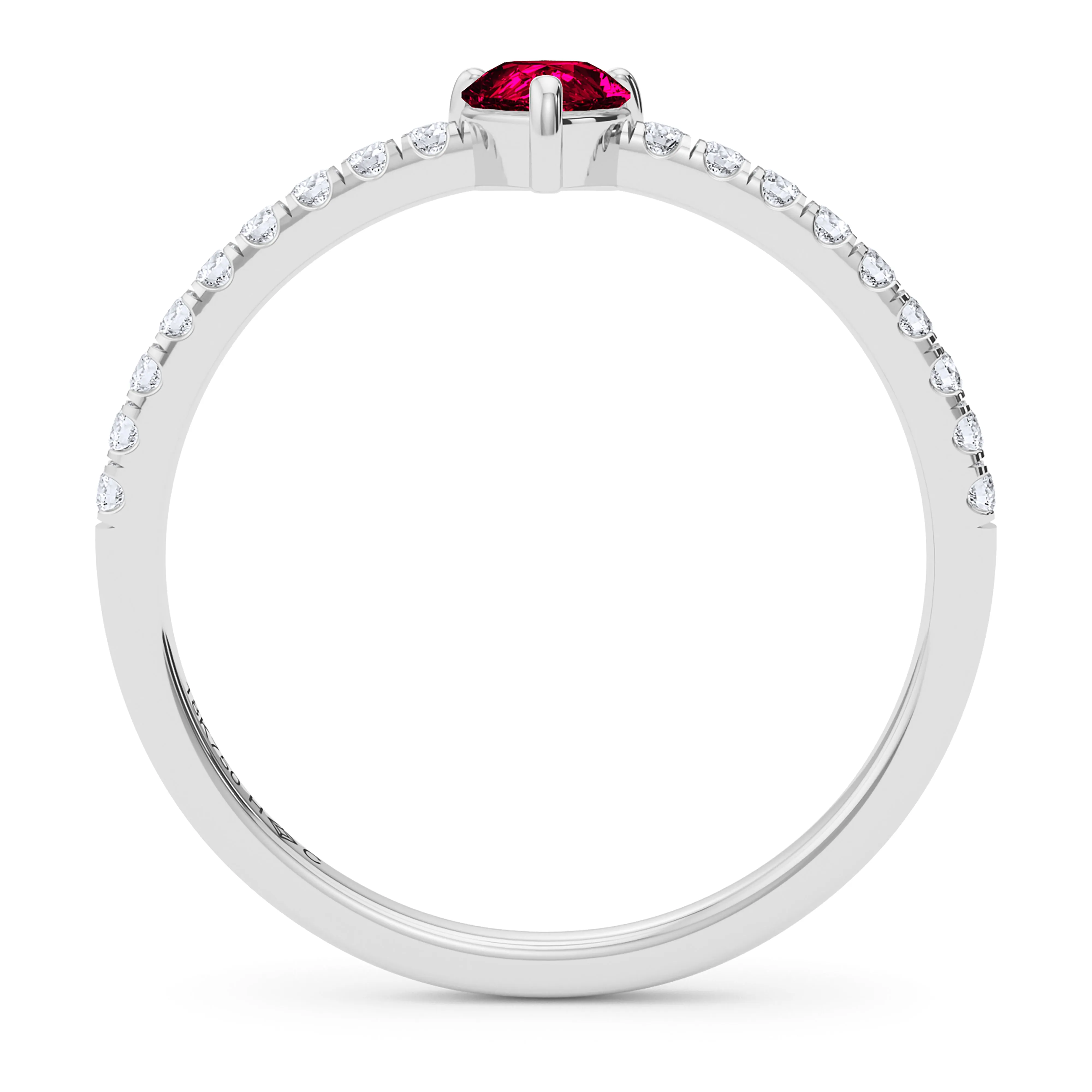 Pear Birthstone and Pave Lab Grown Diamond Ring