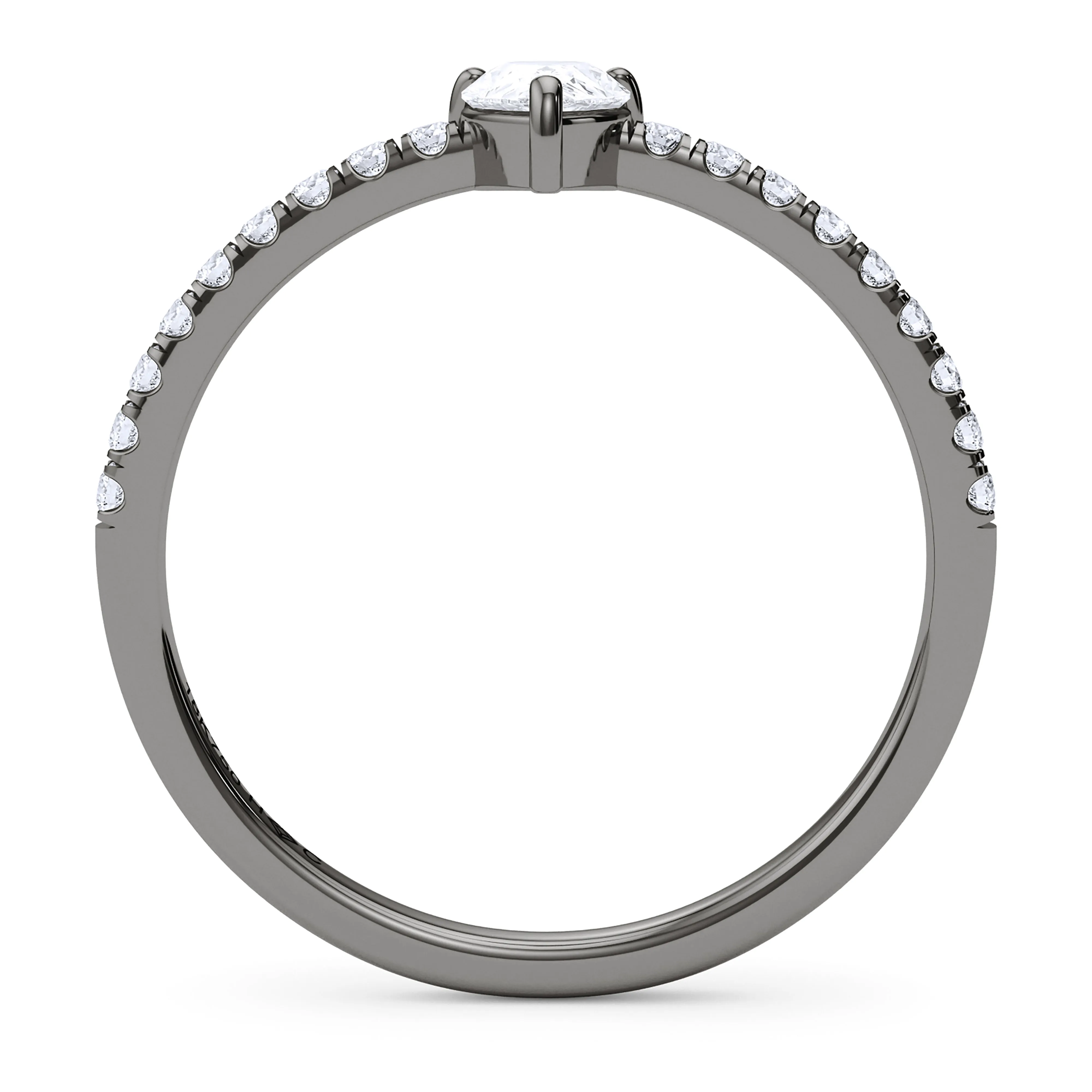 Pear Birthstone and Pave Lab Grown Diamond Ring