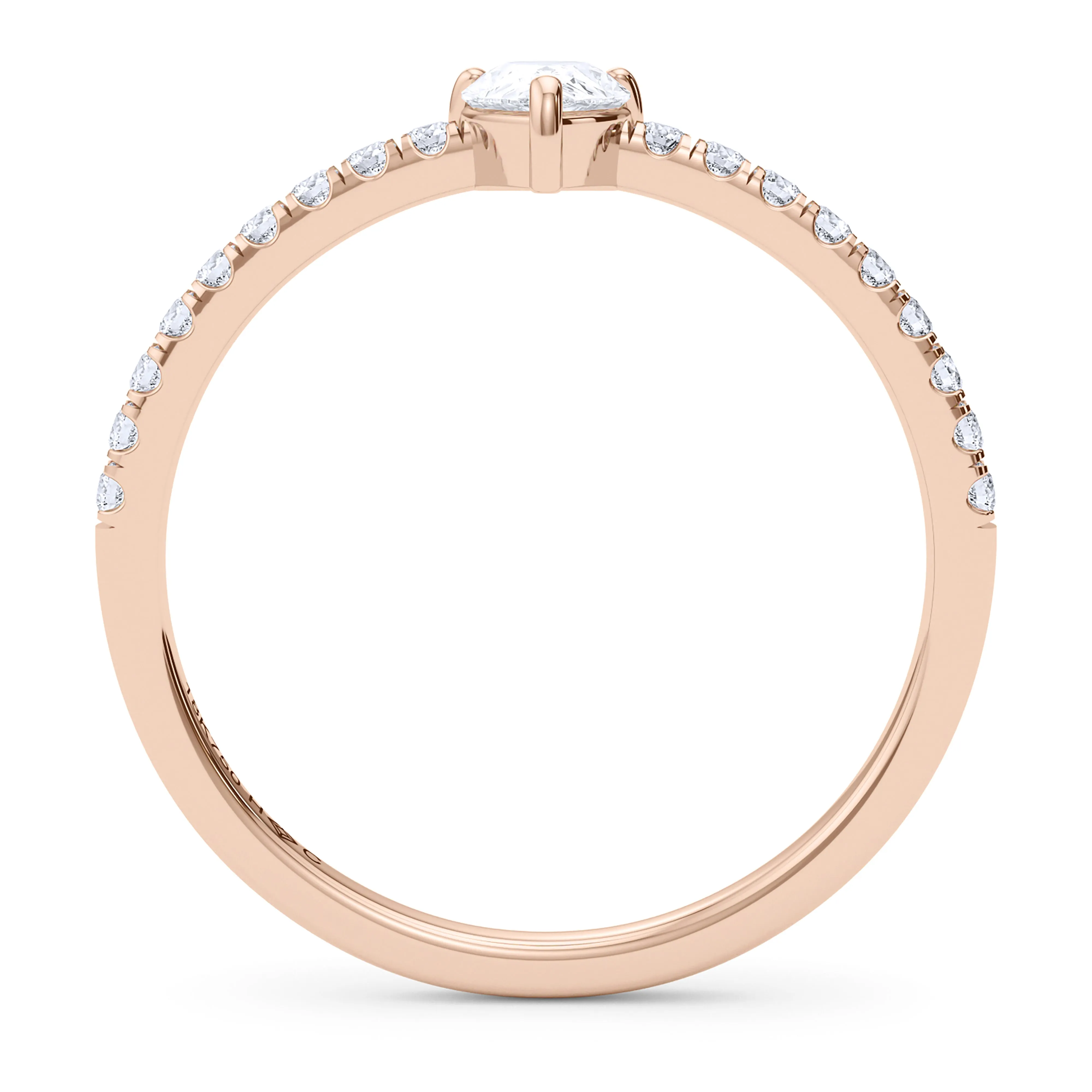 Pear Birthstone and Pave Lab Grown Diamond Ring
