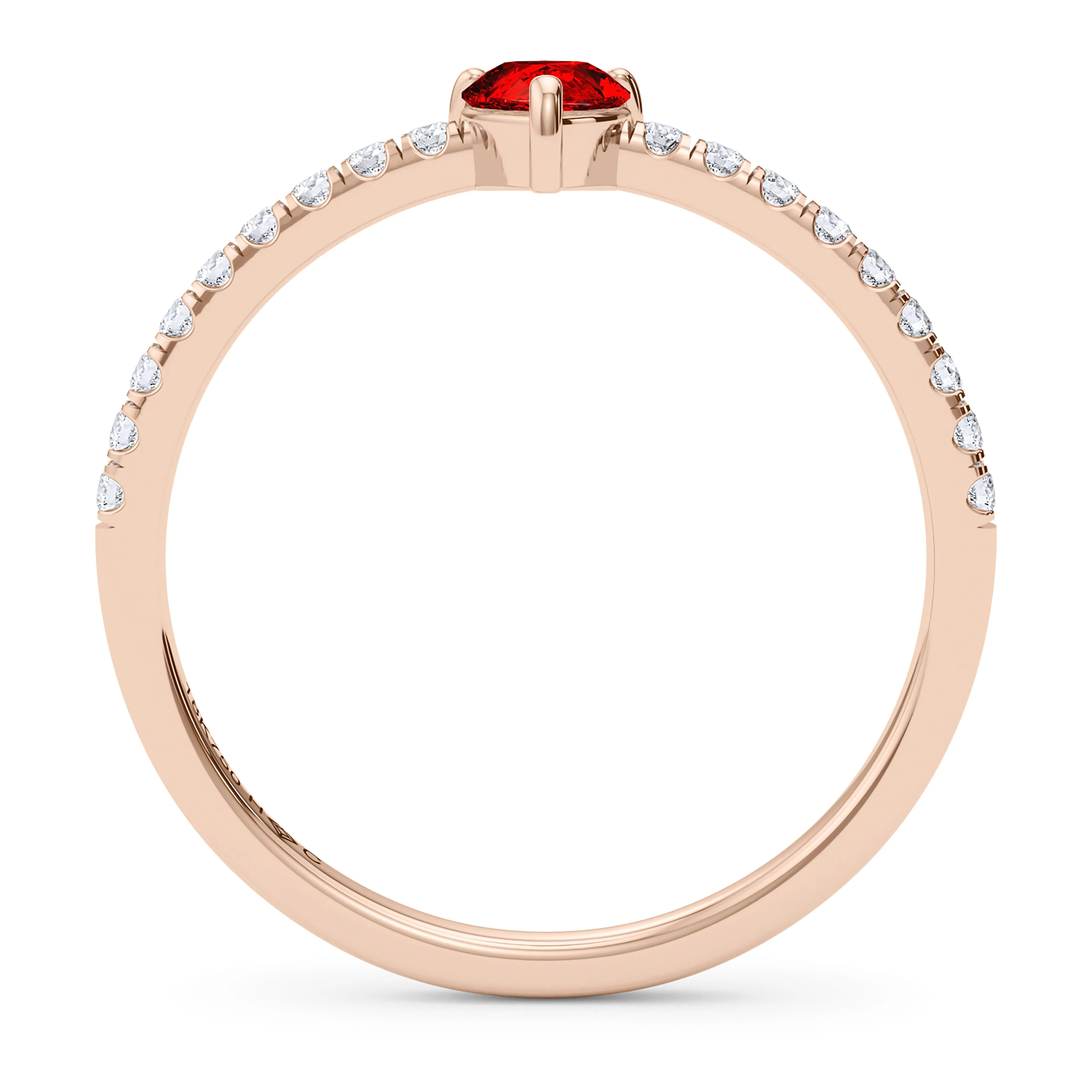 Pear Birthstone and Pave Lab Grown Diamond Ring