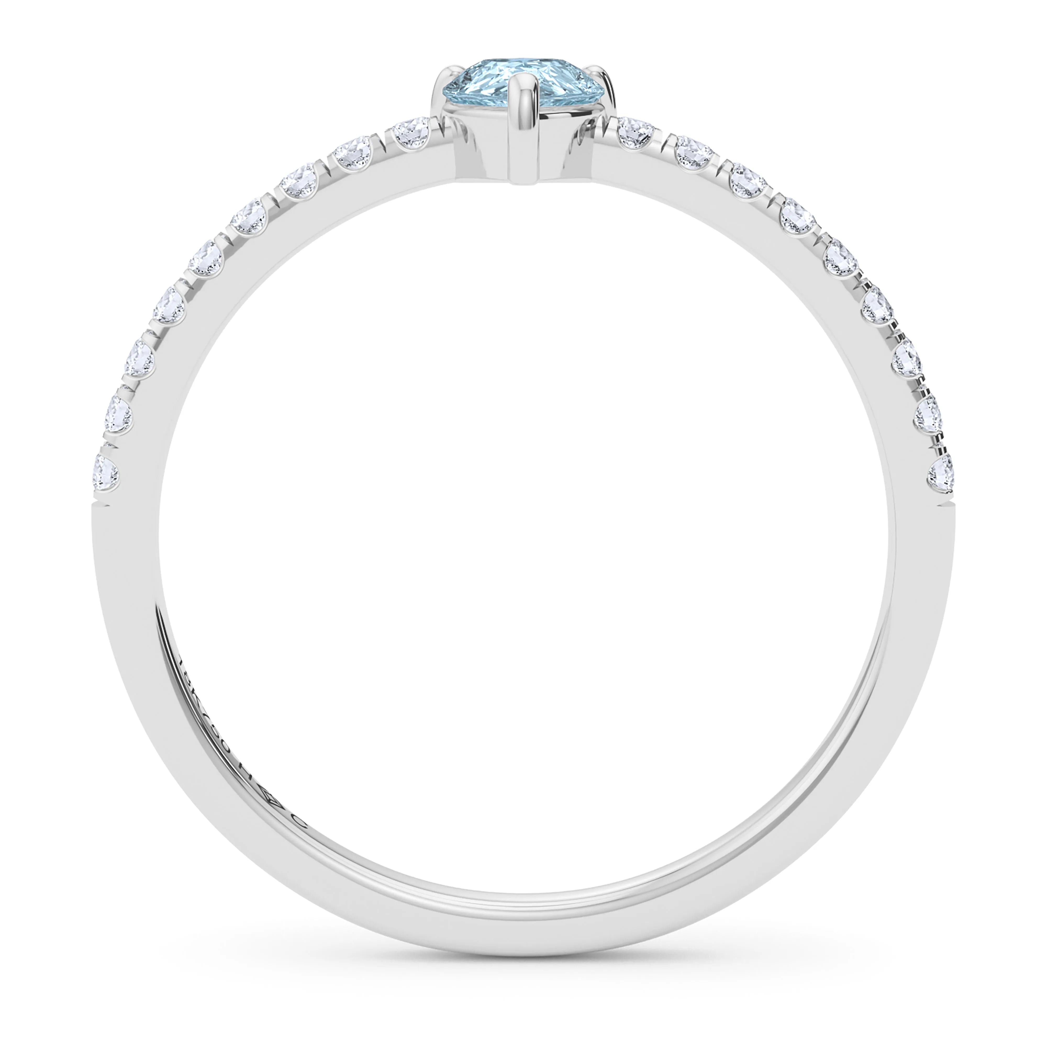 Pear Birthstone and Pave Lab Grown Diamond Ring