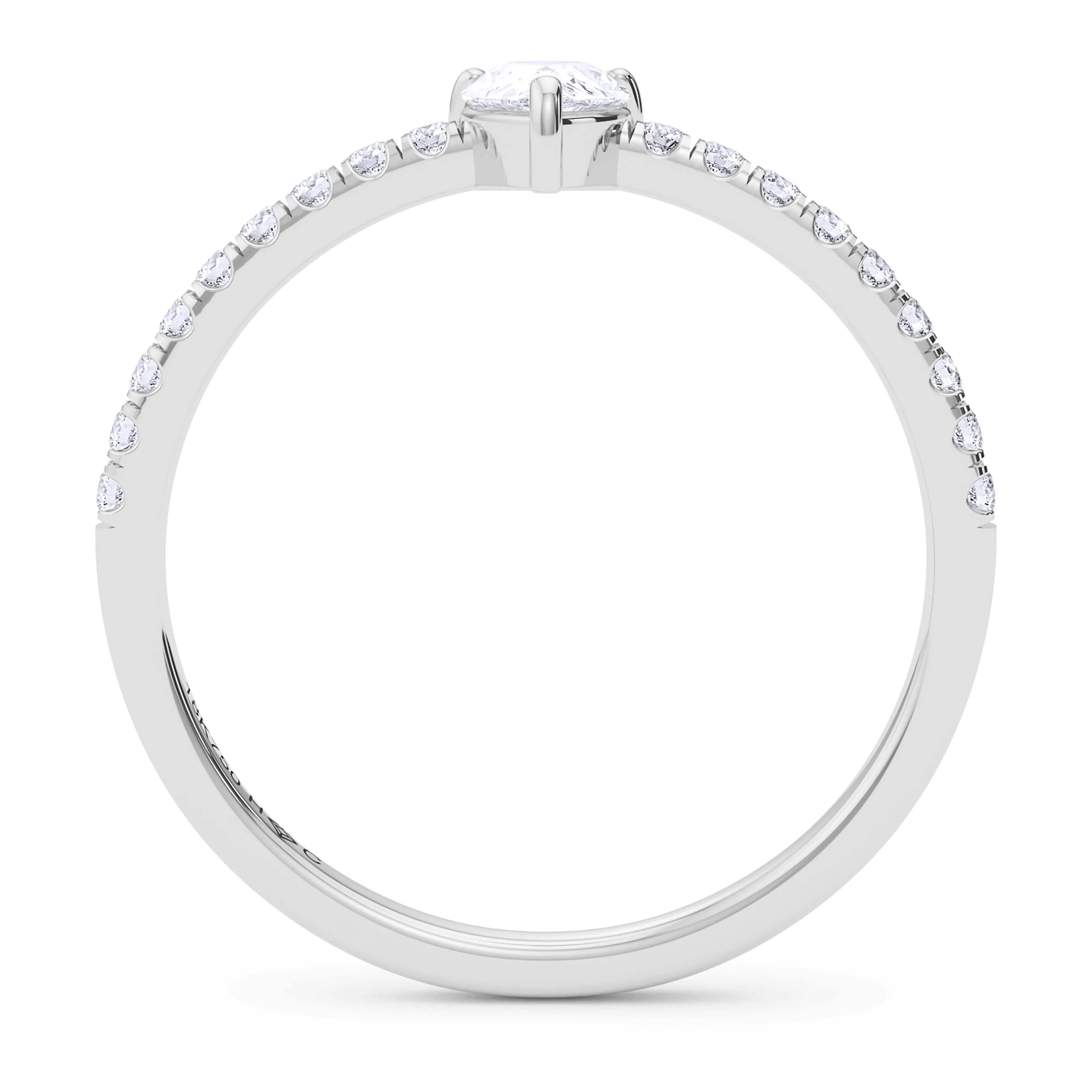 Pear Birthstone and Pave Lab Grown Diamond Ring