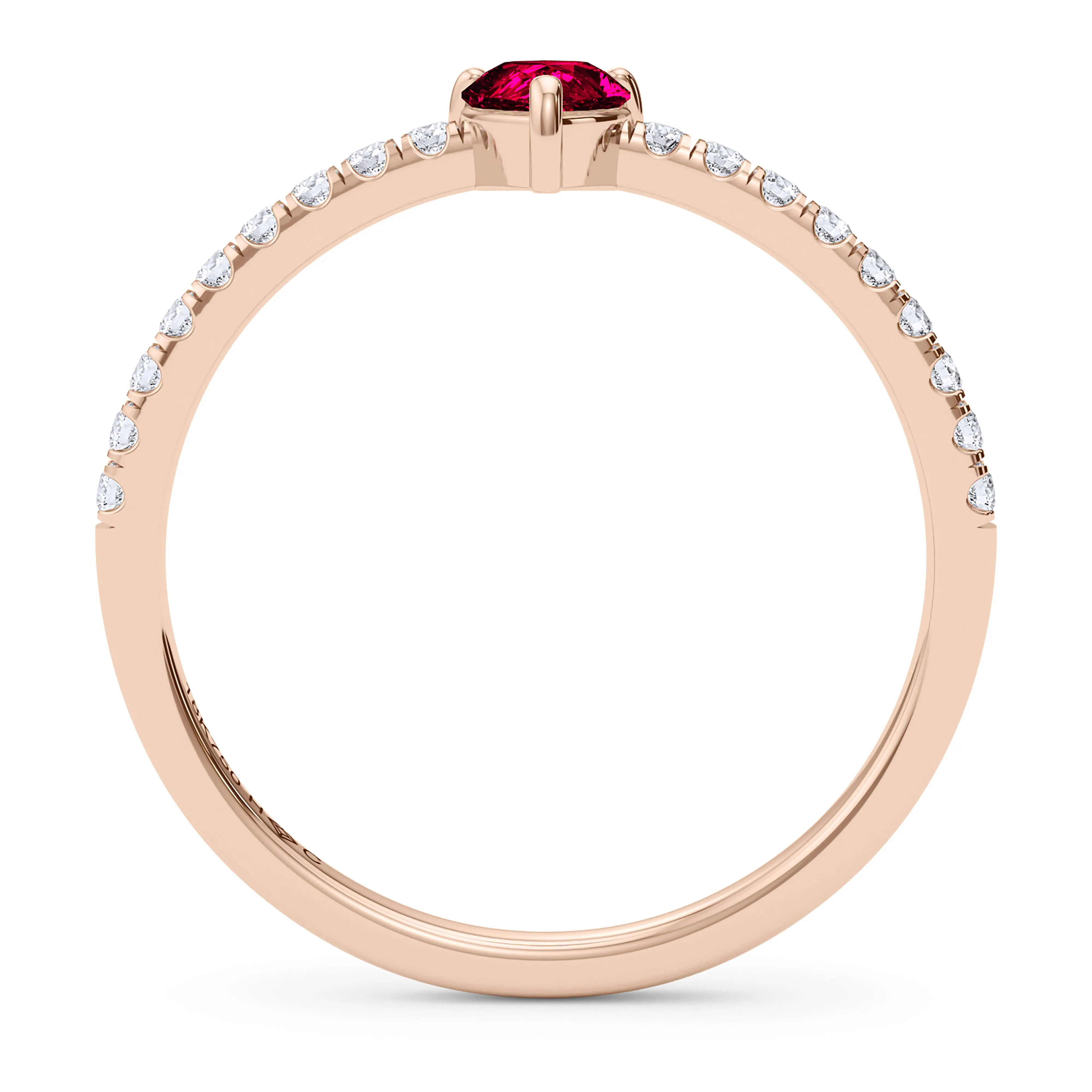 Pear Birthstone and Pave Lab Grown Diamond Ring