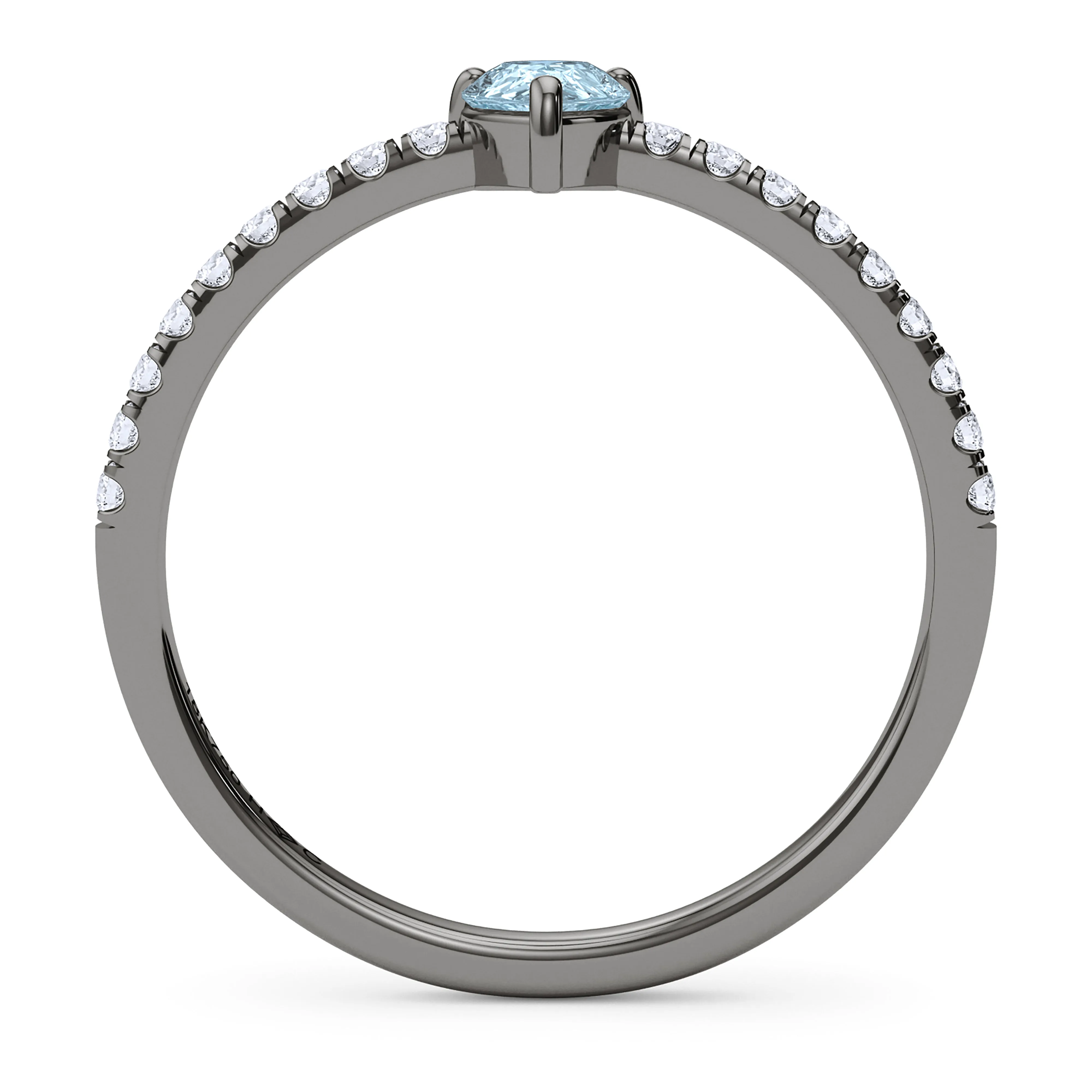 Pear Birthstone and Pave Lab Grown Diamond Ring