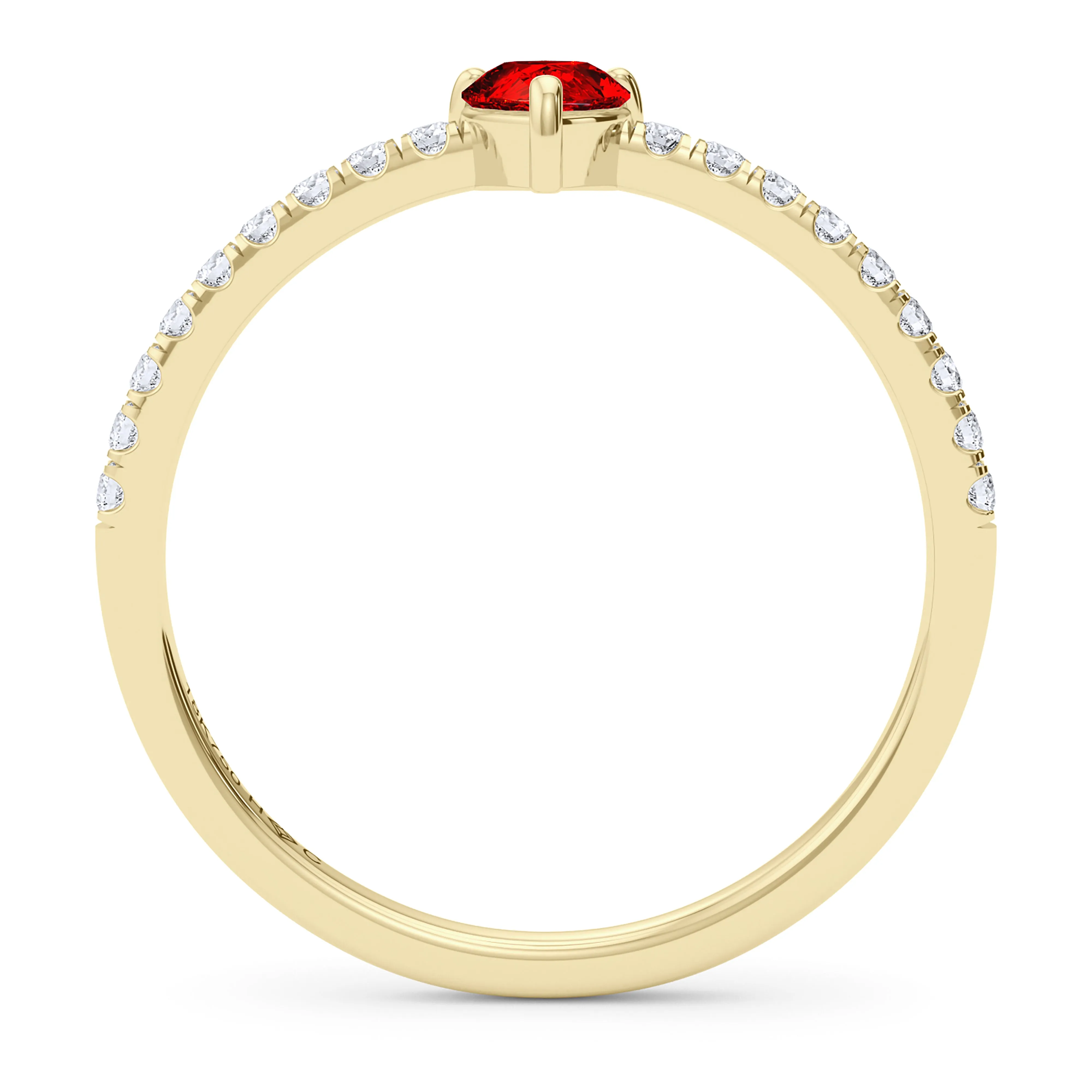 Pear Birthstone and Pave Lab Grown Diamond Ring