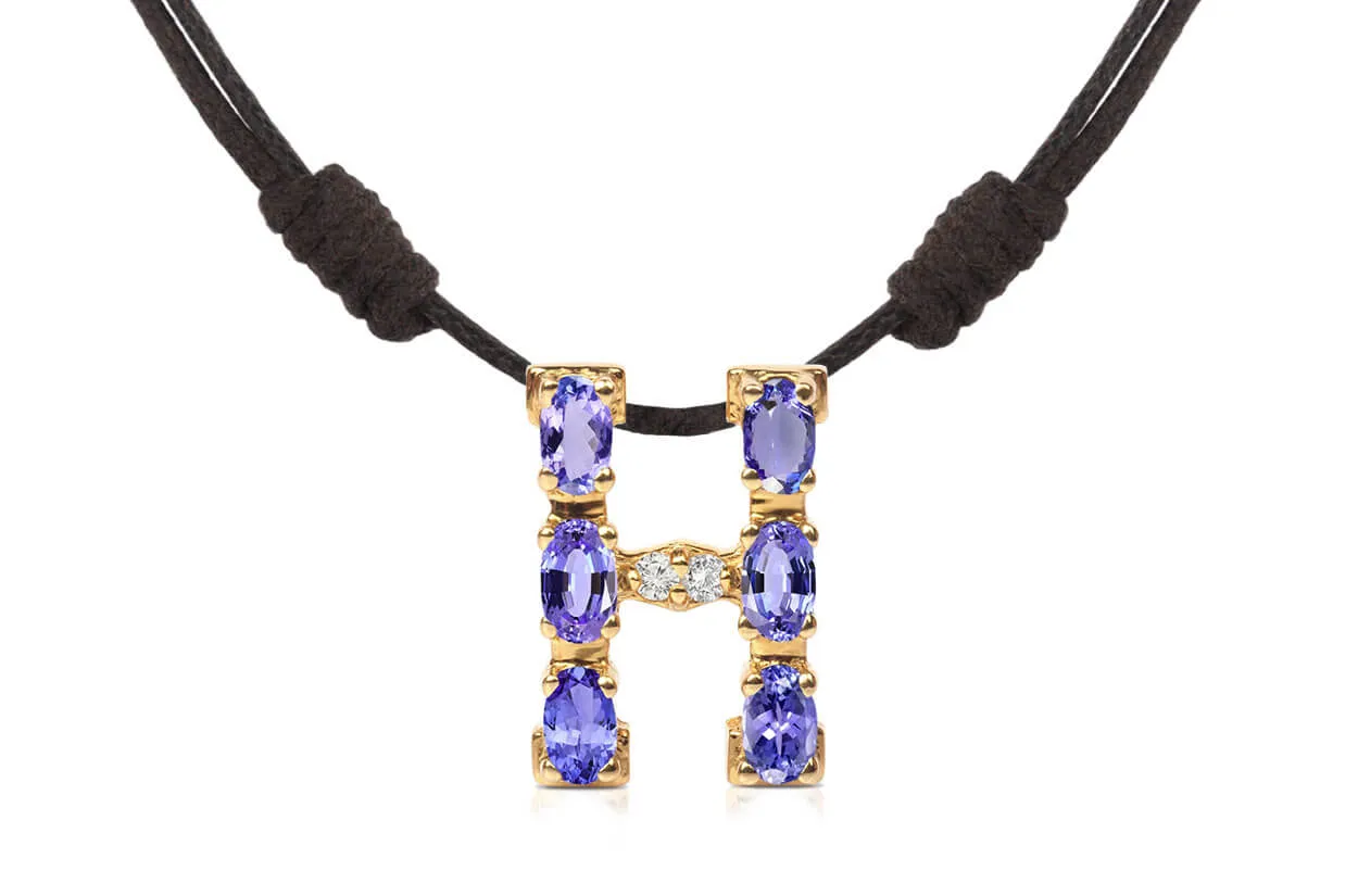 Pendant Letter H Initial 18kt Gold