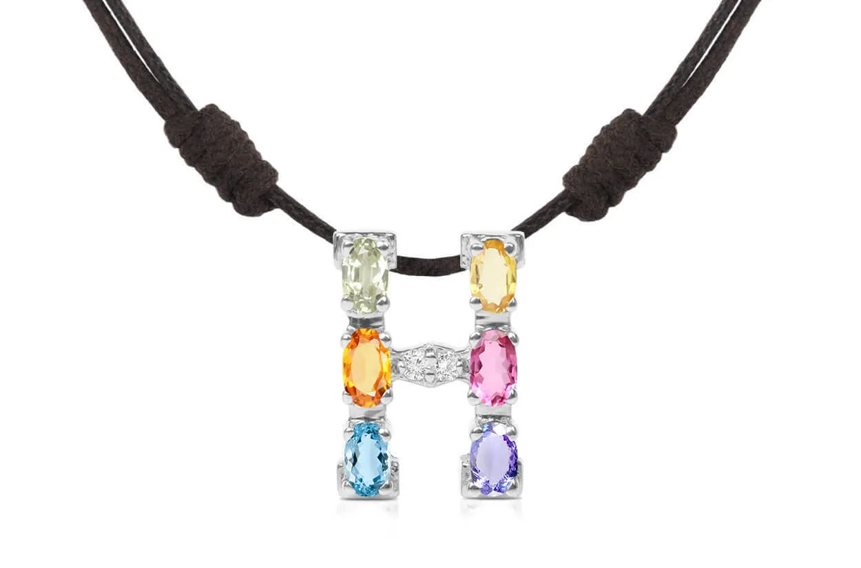 Pendant Letter H Initial 18kt Gold