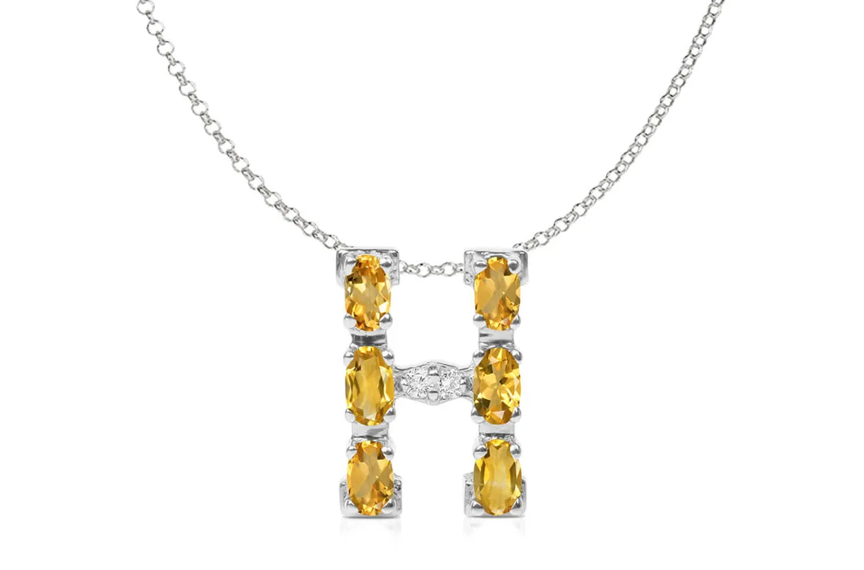 Pendant Letter H Initial 18kt Gold