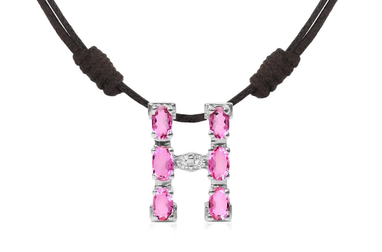 Pendant Letter H Initial 18kt Gold