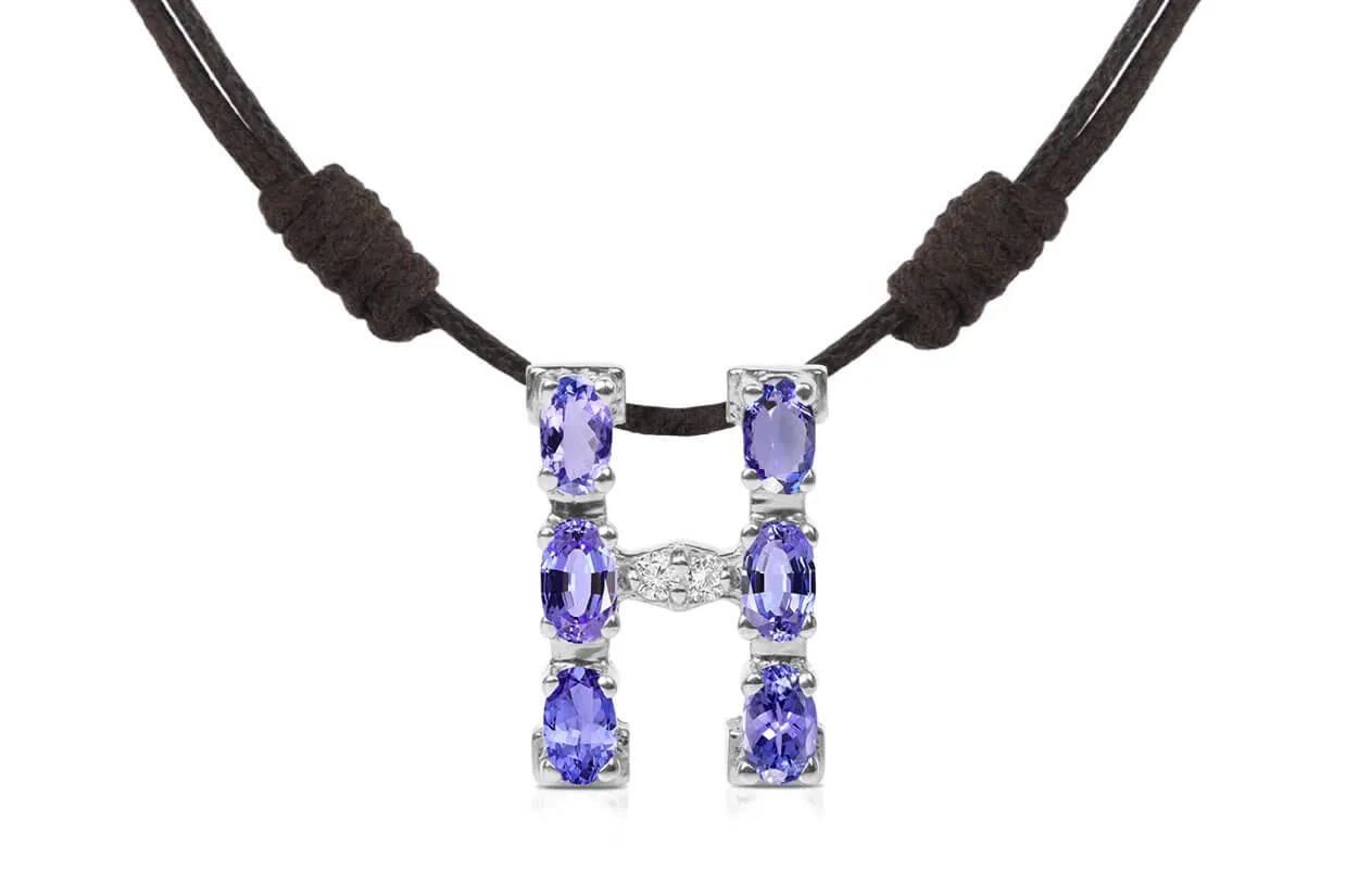 Pendant Letter H Initial 18kt Gold