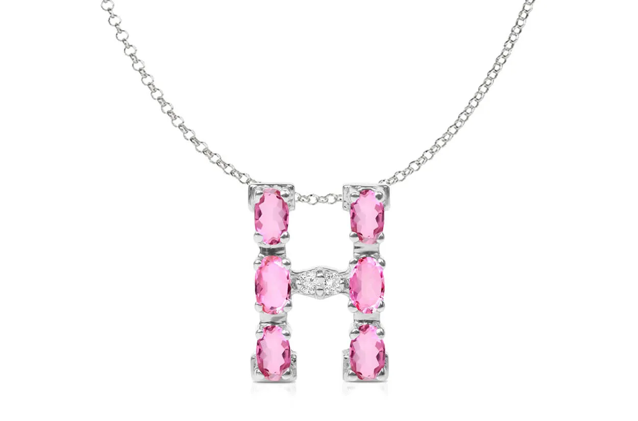 Pendant Letter H Initial 18kt Gold