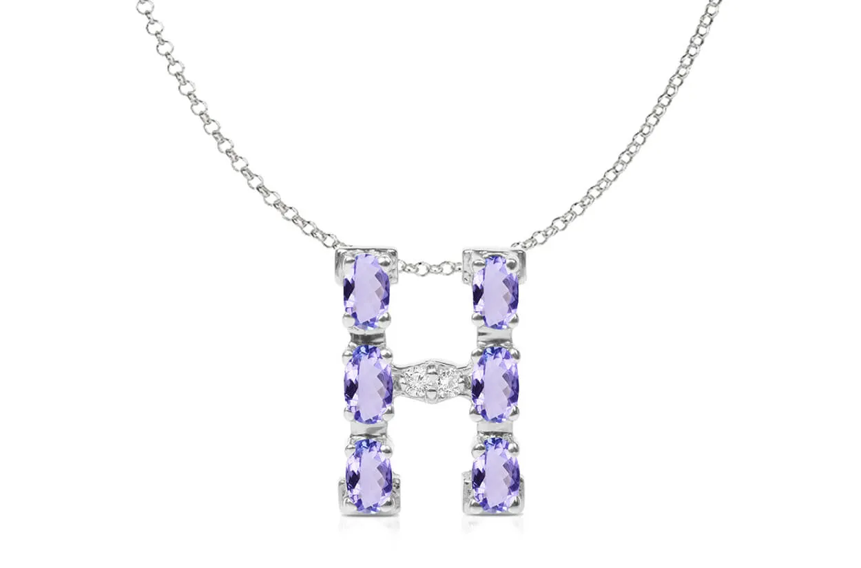 Pendant Letter H Initial 18kt Gold