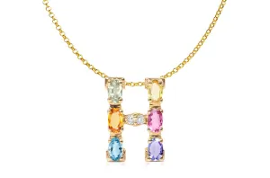 Pendant Letter H Initial 18kt Gold