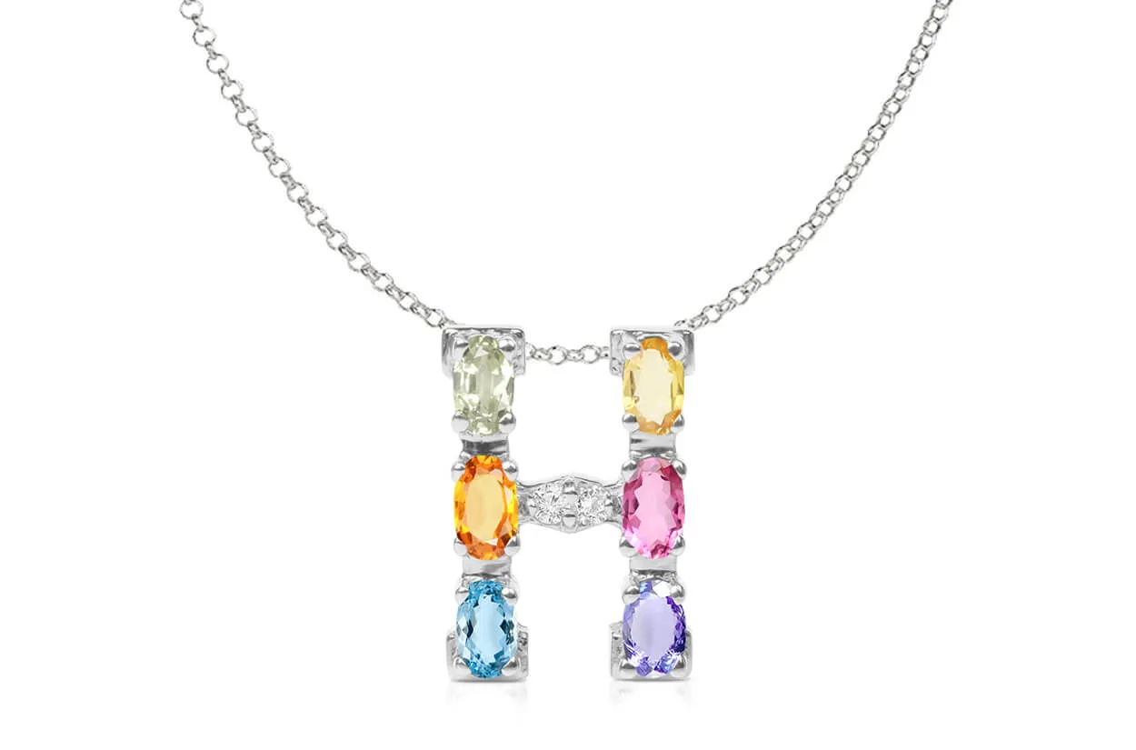 Pendant Letter H Initial 18kt Gold