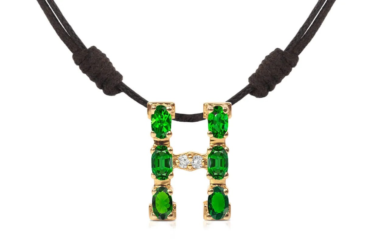 Pendant Letter H Initial 18kt Gold