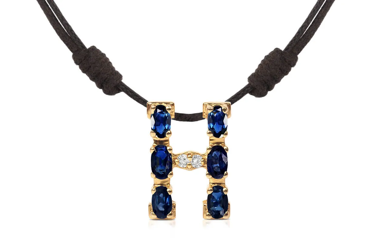 Pendant Letter H Initial 18kt Gold