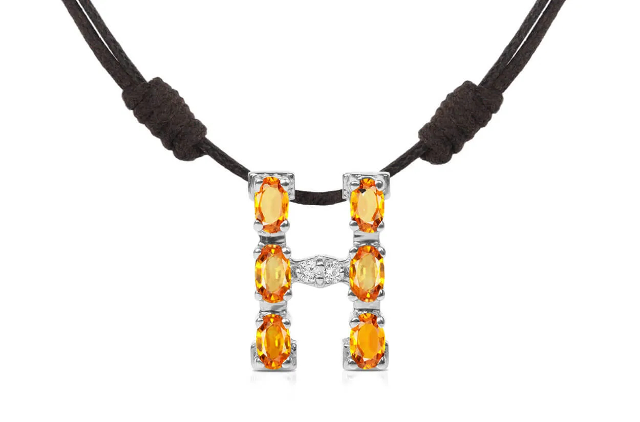Pendant Letter H Initial 18kt Gold