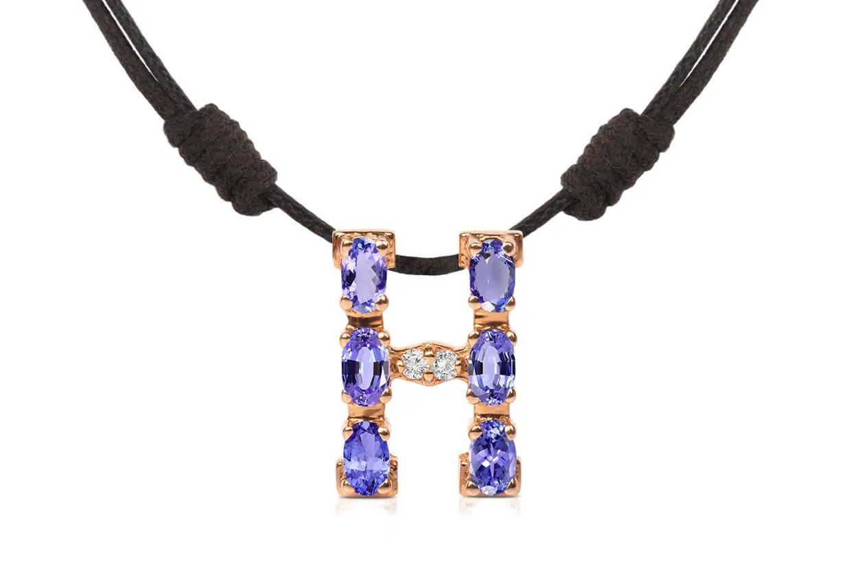 Pendant Letter H Initial 18kt Gold