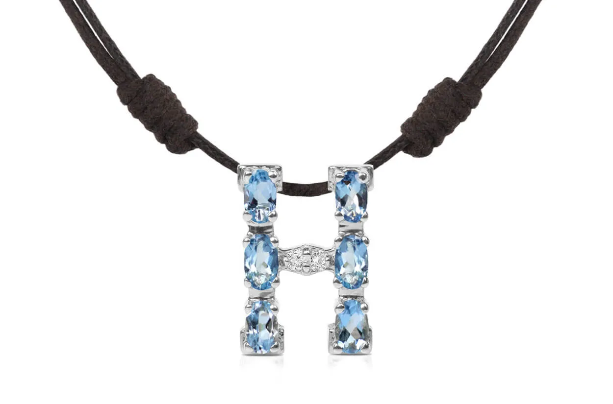 Pendant Letter H Initial 18kt Gold