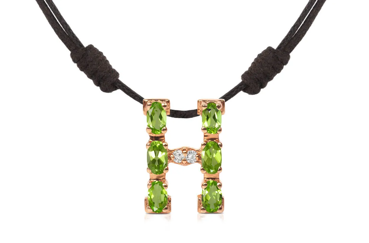 Pendant Letter H Initial 18kt Gold