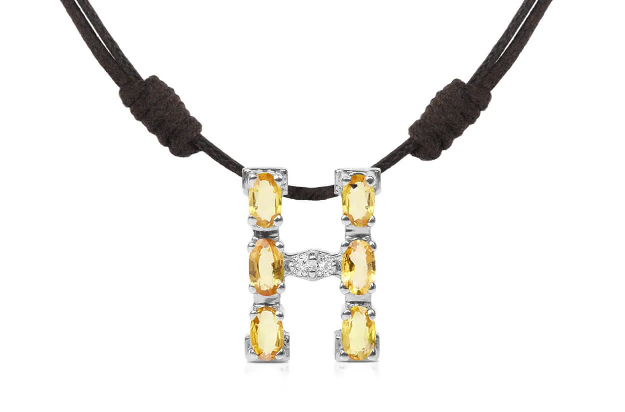 Pendant Letter H Initial 18kt Gold
