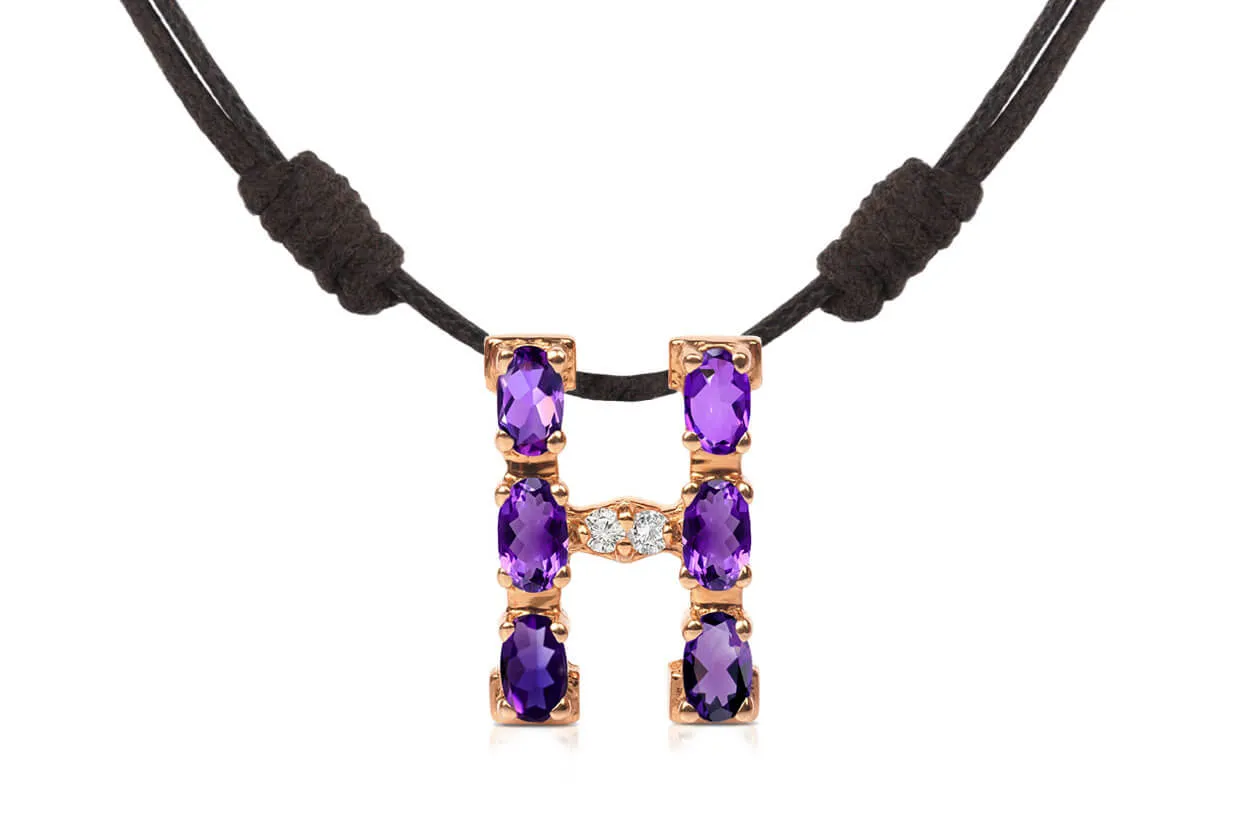 Pendant Letter H Initial 18kt Gold