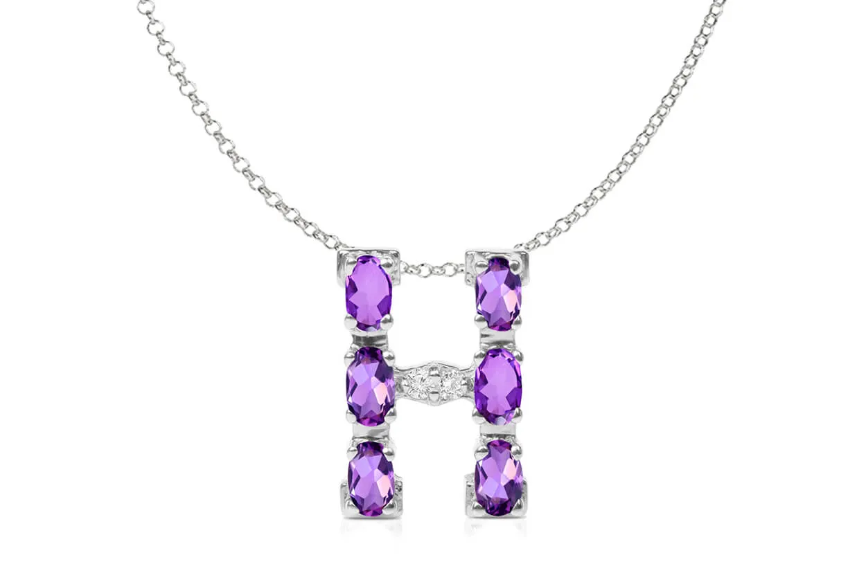 Pendant Letter H Initial 18kt Gold