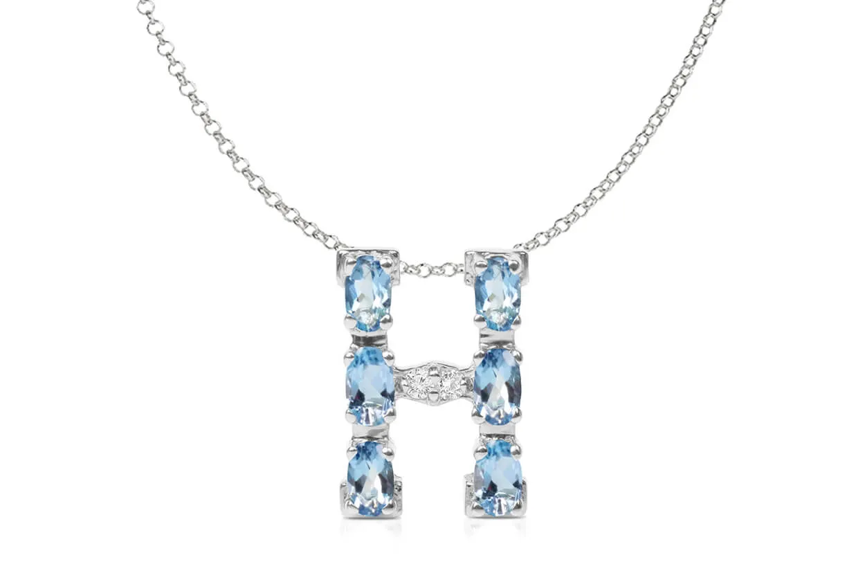 Pendant Letter H Initial 18kt Gold