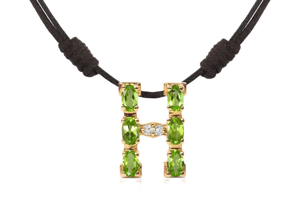 Pendant Letter H Initial 18kt Gold