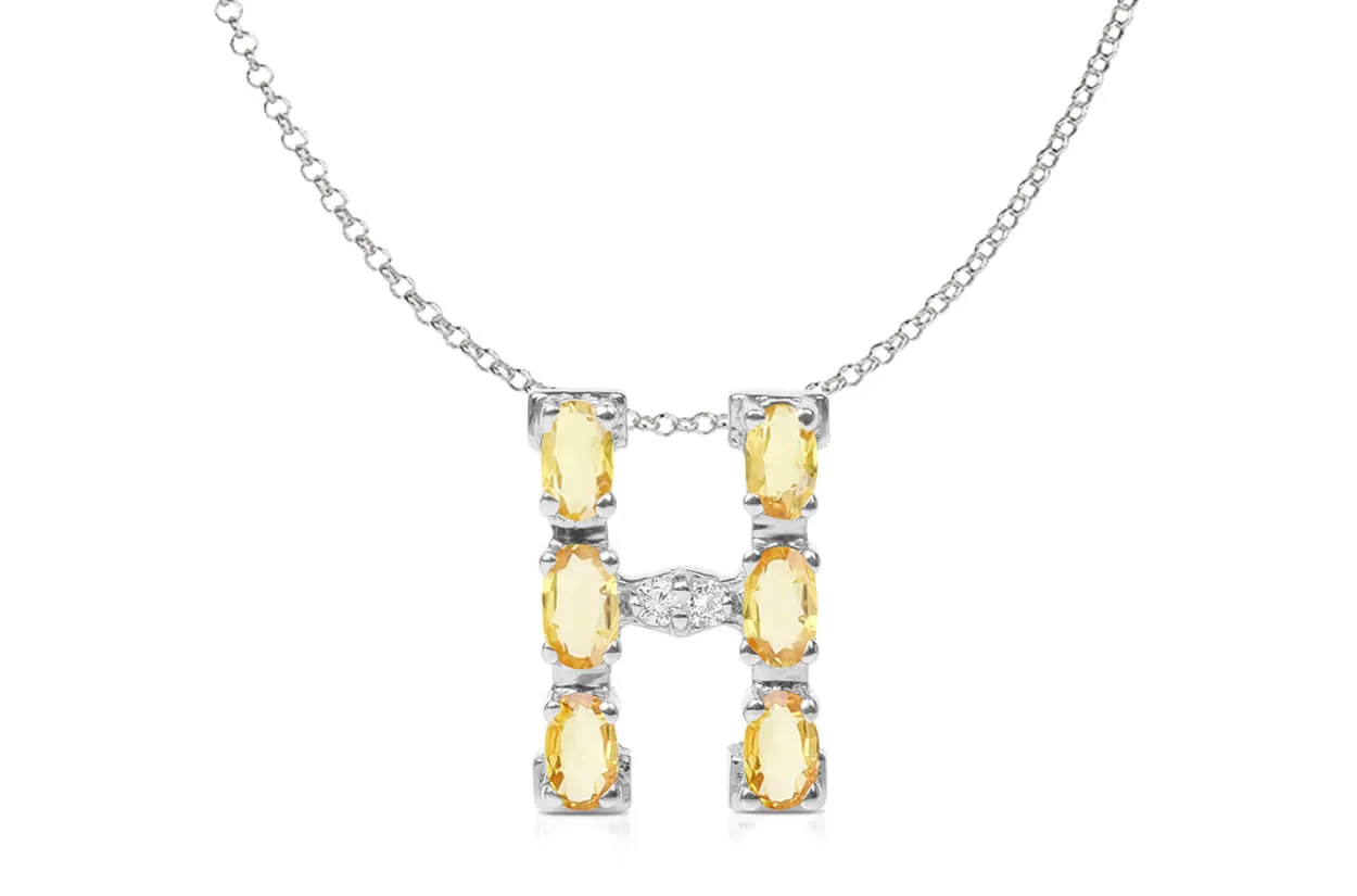 Pendant Letter H Initial 18kt Gold