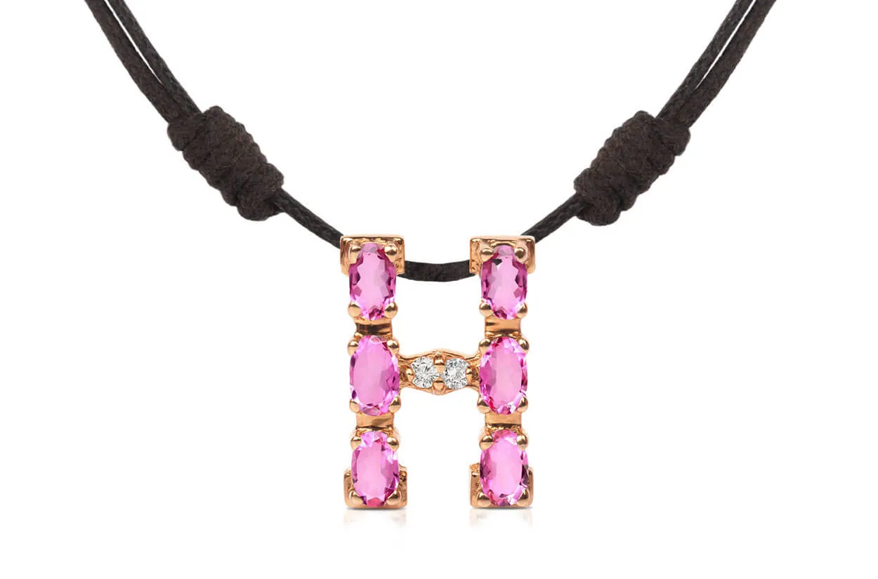 Pendant Letter H Initial 18kt Gold