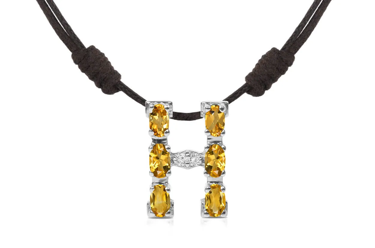 Pendant Letter H Initial 18kt Gold