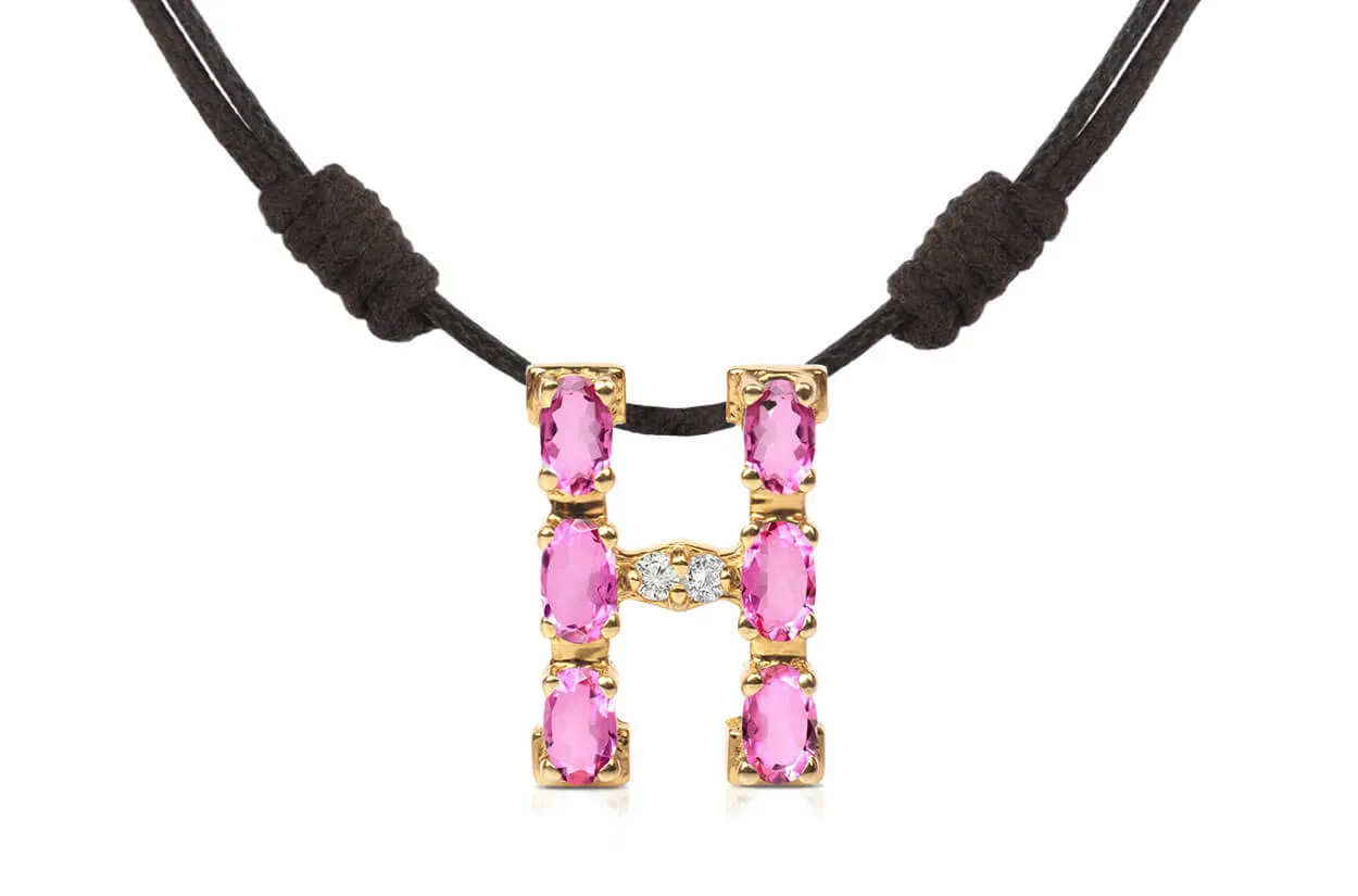 Pendant Letter H Initial 18kt Gold