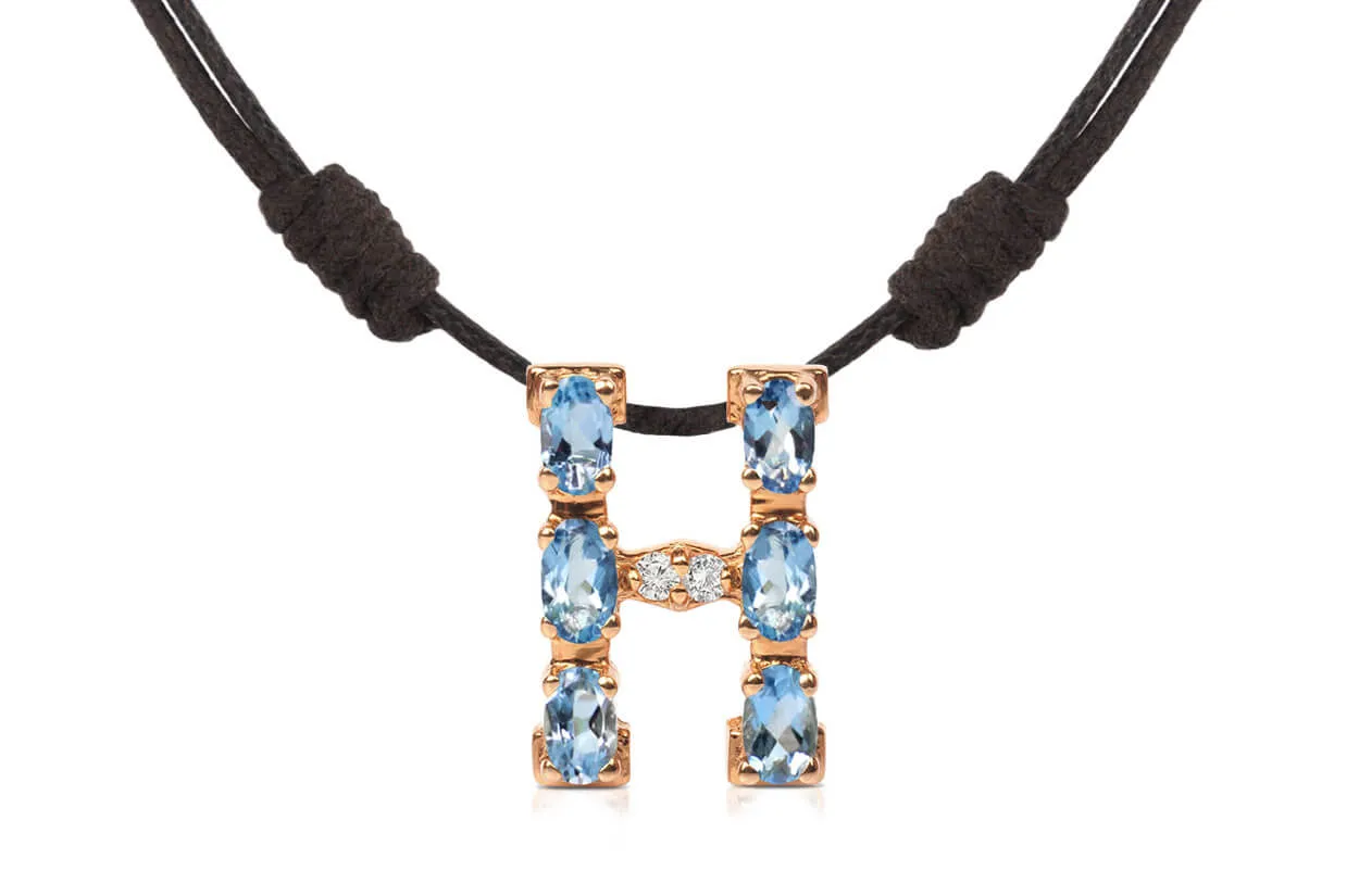 Pendant Letter H Initial 18kt Gold