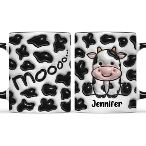Personalized Cow Moo Accent Coffee Mug Cup