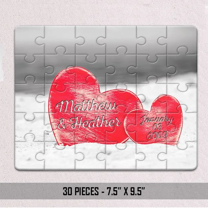 Personalized Silhouette Of Love Jigsaw Puzzles
