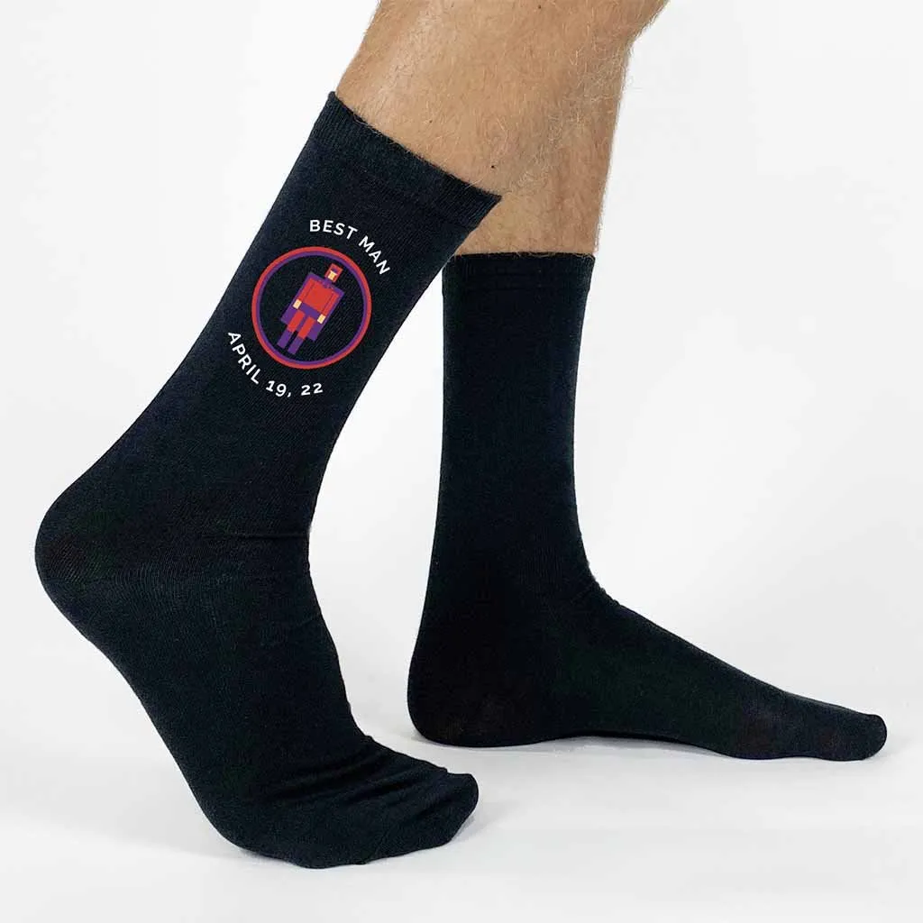 Personalized Super Hero Inspired Wedding Socks