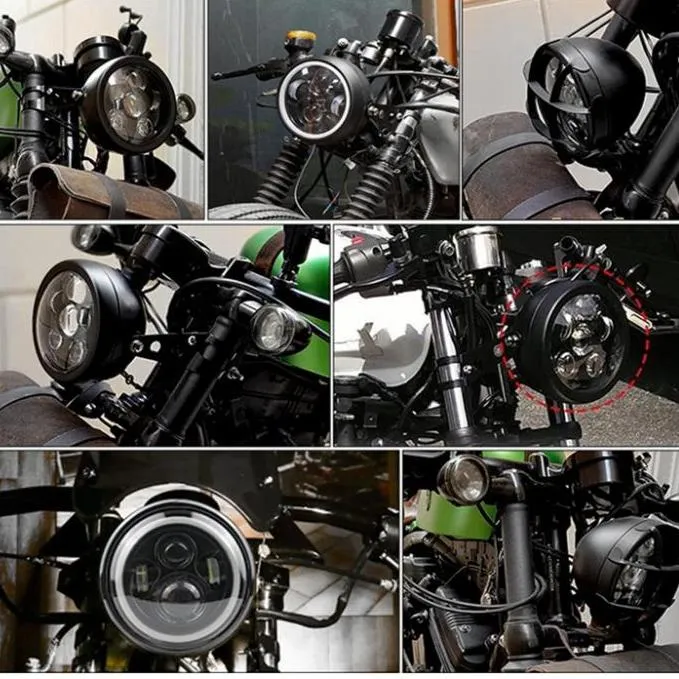 Phare moto LED rond - 5.75pouces
