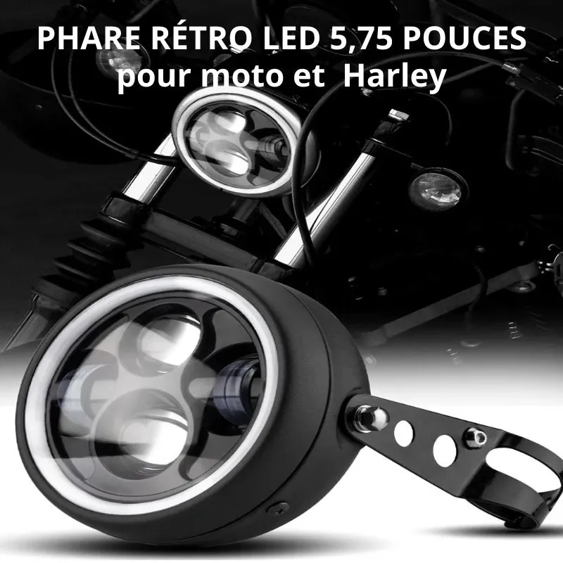 Phare moto LED rond - 5.75pouces
