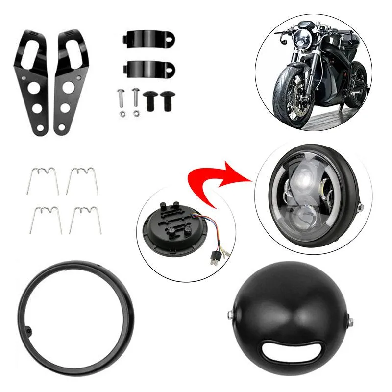 Phare moto LED rond - 5.75pouces