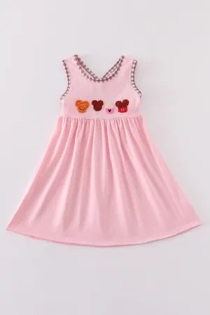 Pink Character Ice Cream French Knot Dress
