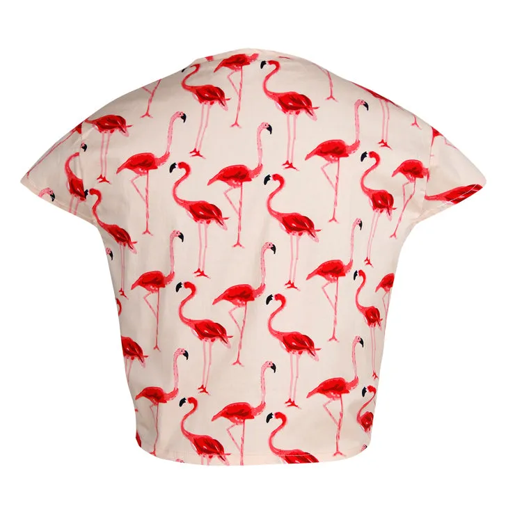 Pink Flamingo Tie Crop Top