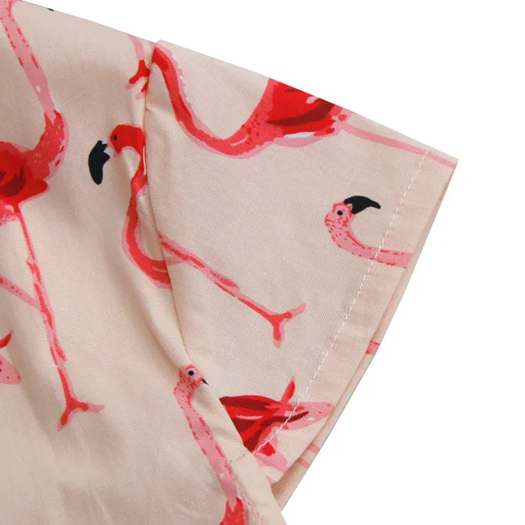 Pink Flamingo Tie Crop Top
