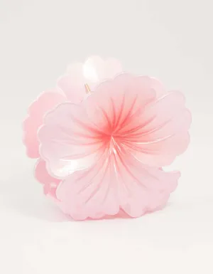 Pink Ombre Hibiscus Claw Clip